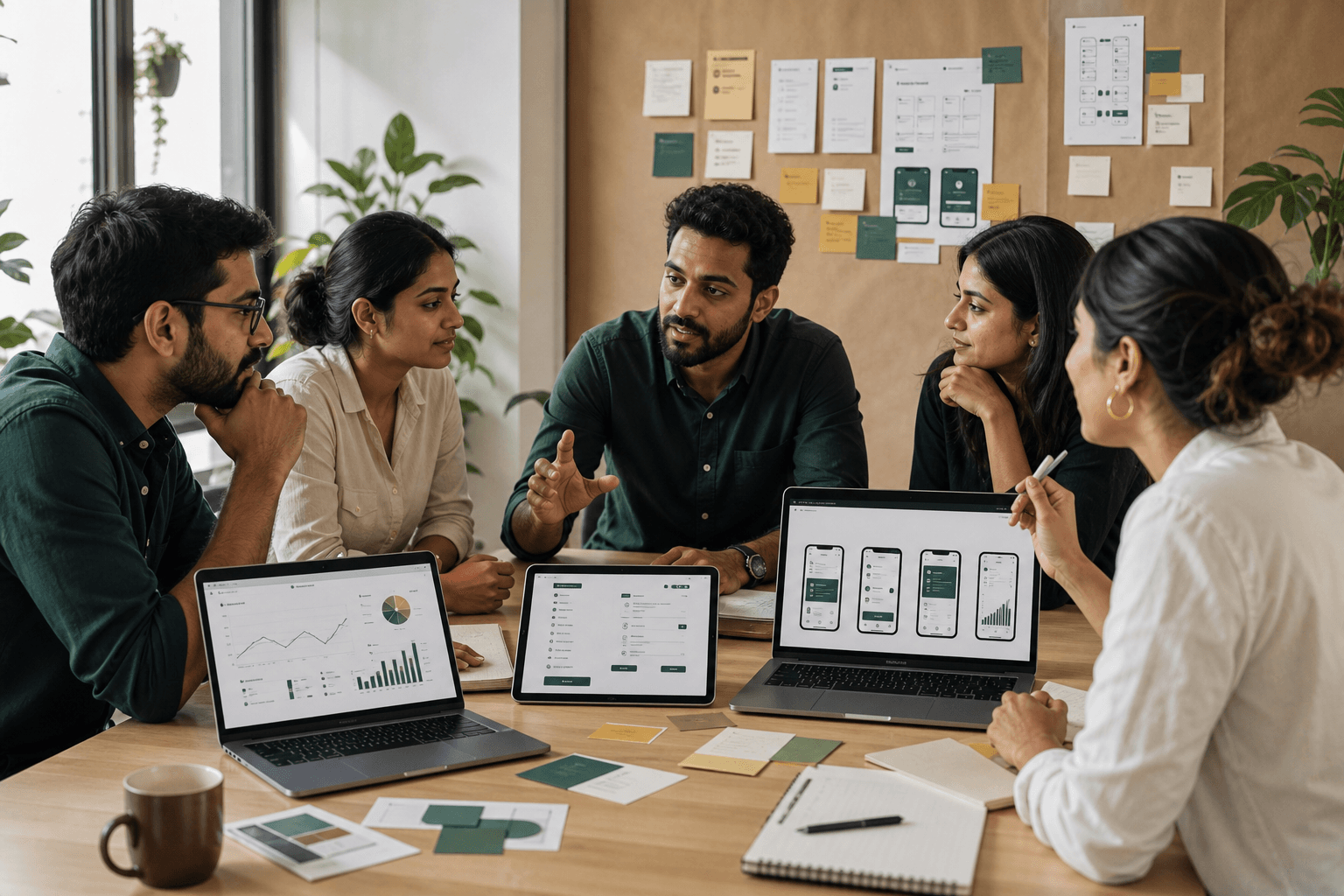 RedoNext studio team collaborating in an open product workspace