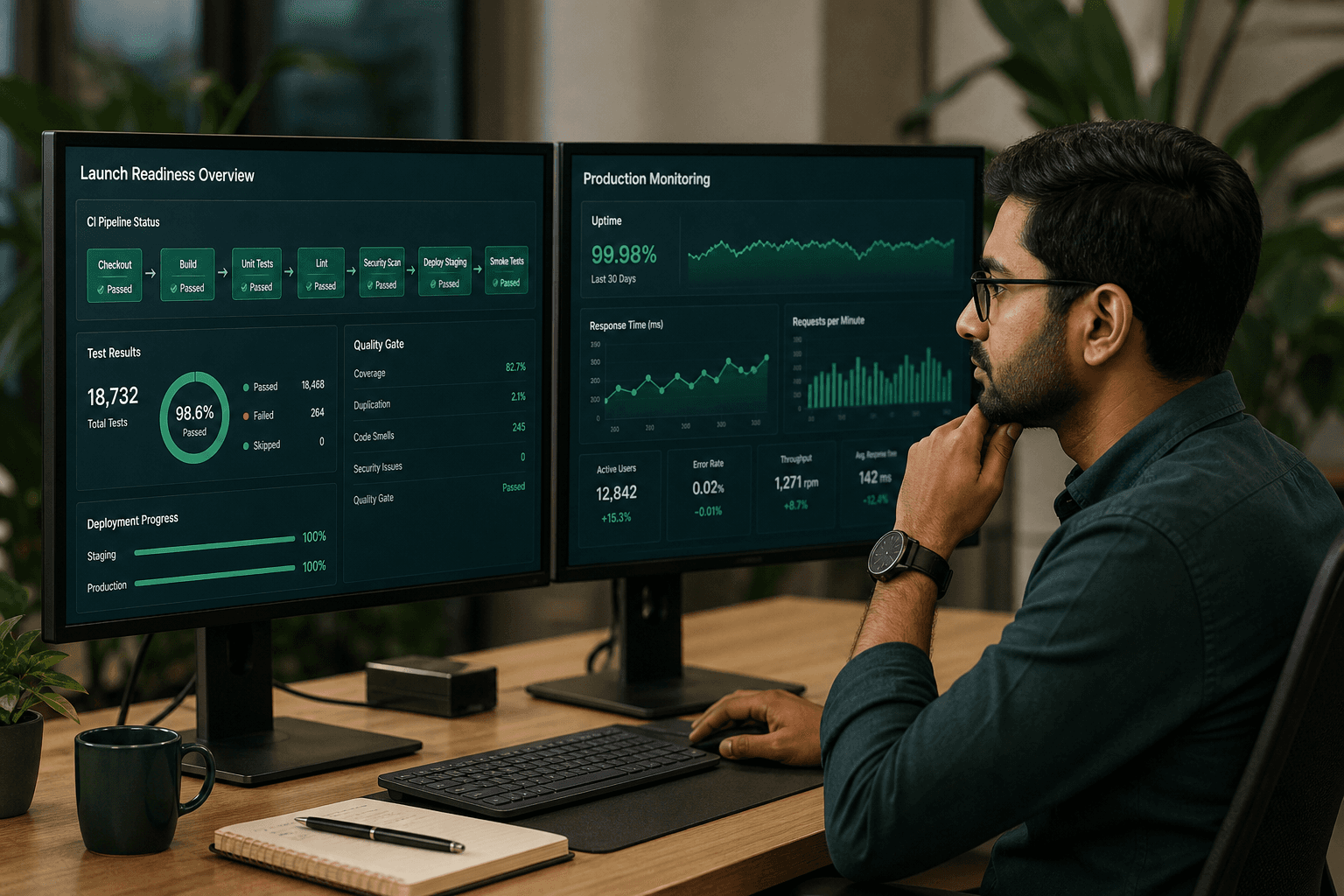 Launch readiness monitoring dashboards